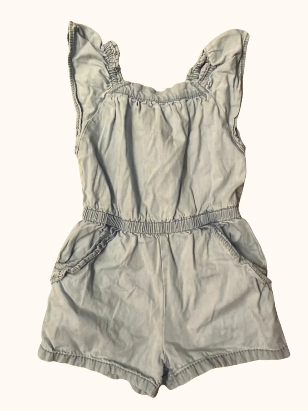 Girls Light Blue Denim Romper - Kids Bottoms